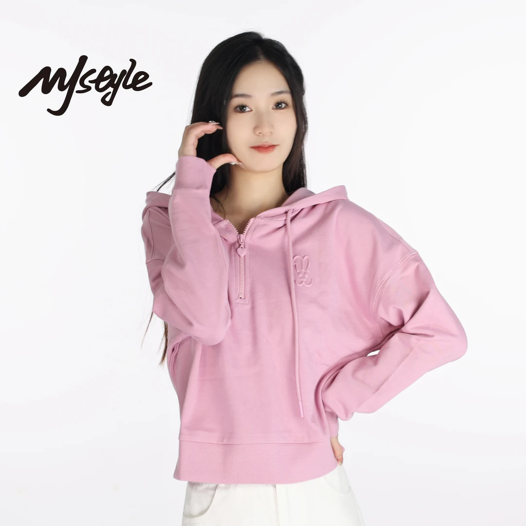 MJSTYLE23年秋季新款休闲百搭时尚潮流兔年专属小兔子女士短卫衣