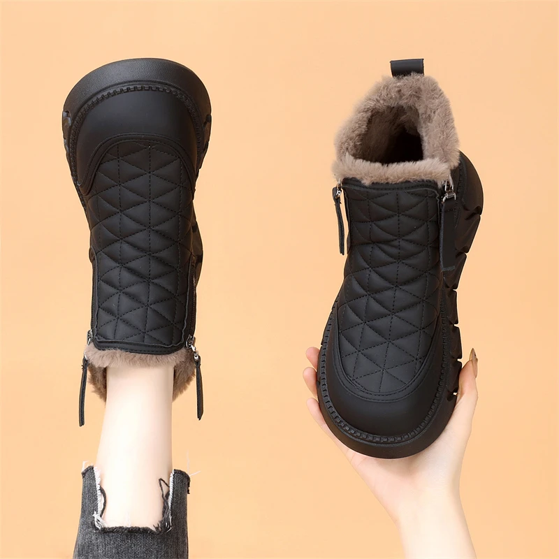 东北雪地靴女款爆款2025新款厚底棉鞋女冬季保暖加绒加厚抗寒防水
