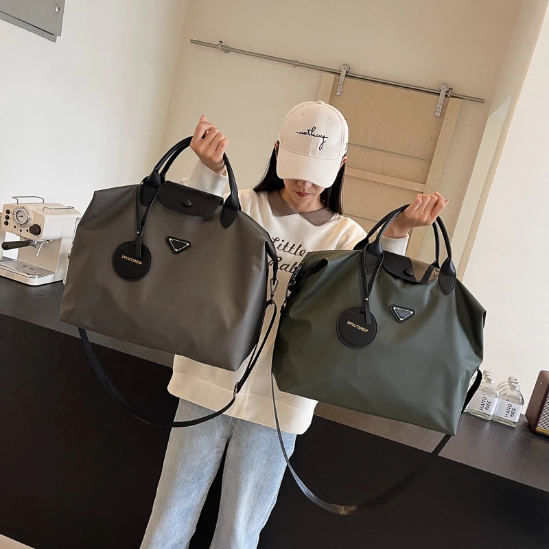 短途旅行包男女大容量通勤简约妈咪包托特单肩手提轻便健身行李包
