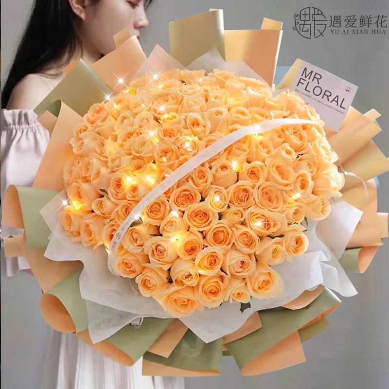 红玫瑰香缤玫瑰花束鲜花全国同城附近花店配送上门速递郑州成都