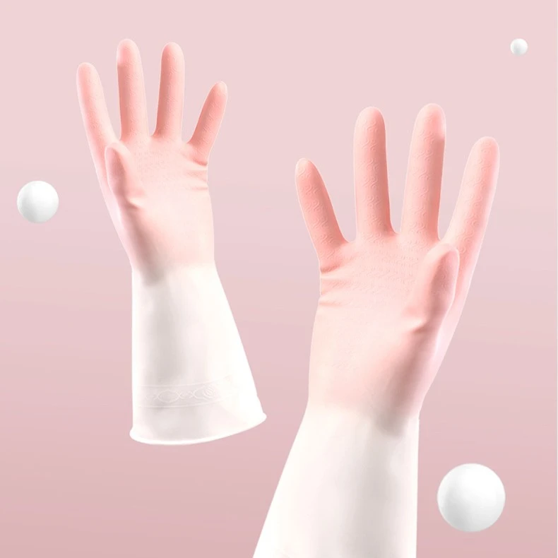 家务清洁洗碗手套厨房刷碗 洗衣服橡胶防护PVC耐磨刷锅加厚防滑女