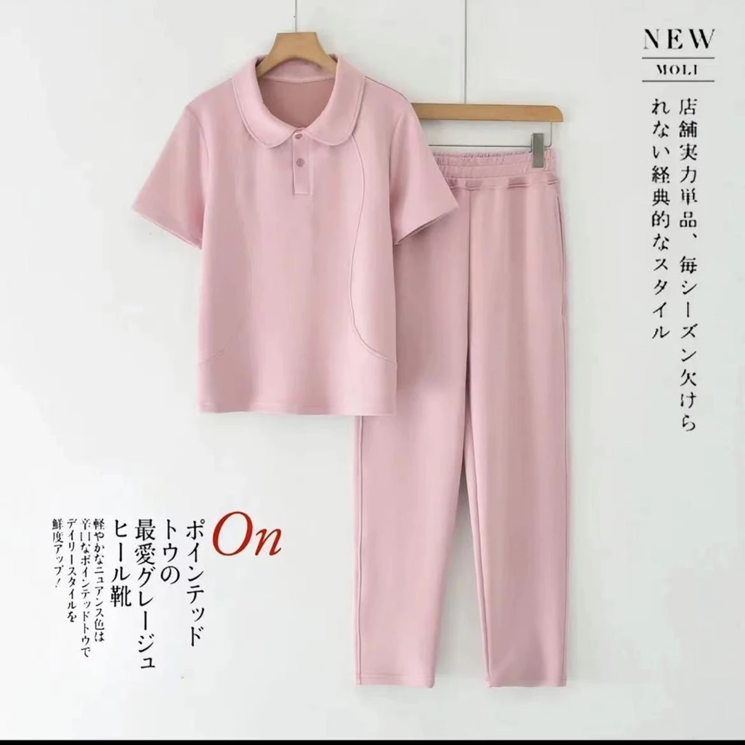 2023夏季铜氨丝果冻棉POLO衫两件套时尚休闲显瘦运动薄款T恤女