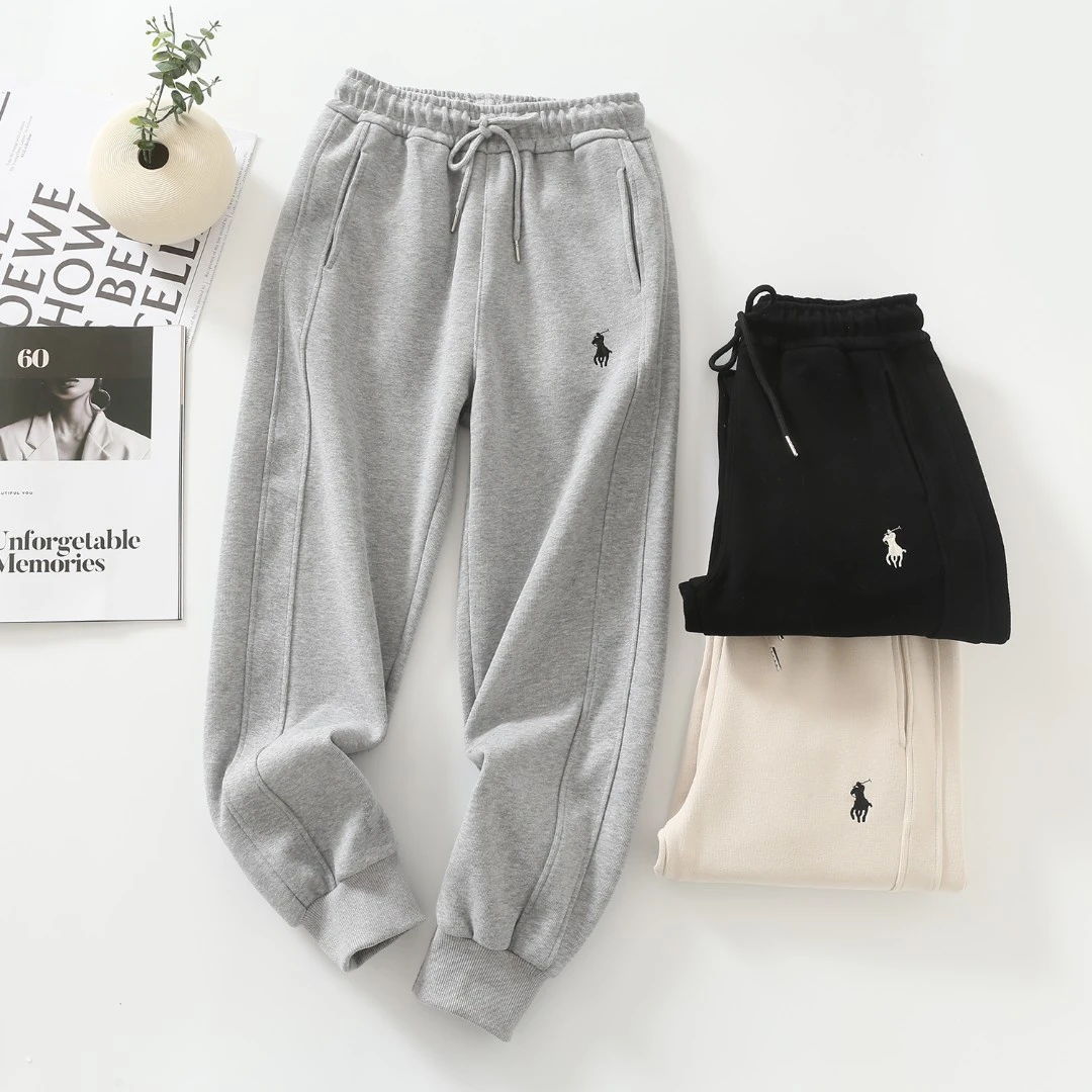 秋季新款针织时尚刺绣 小马 休闲百搭束口  卫裤