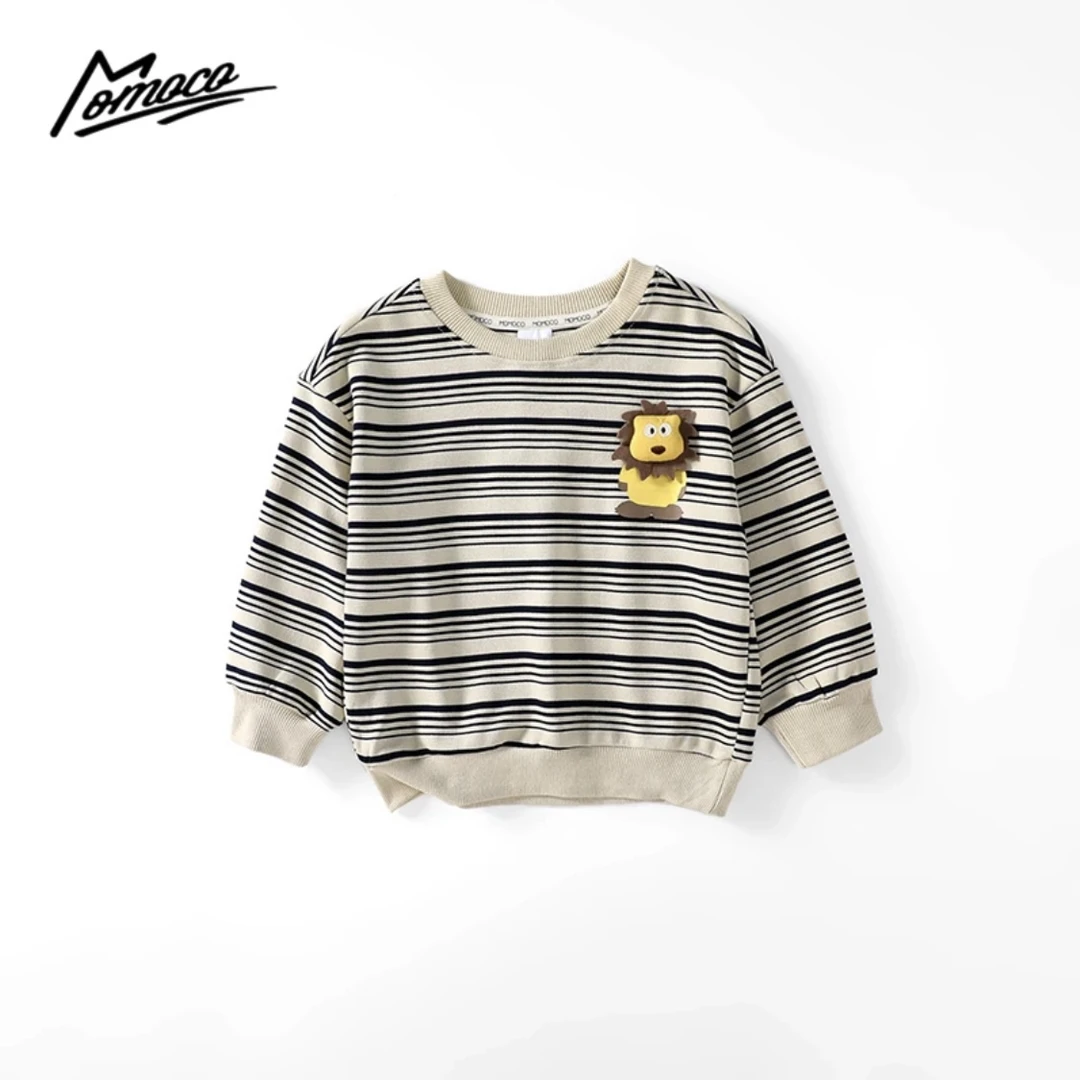 MOMOCO男童秋季休闲立体印花条纹卫衣75380232001