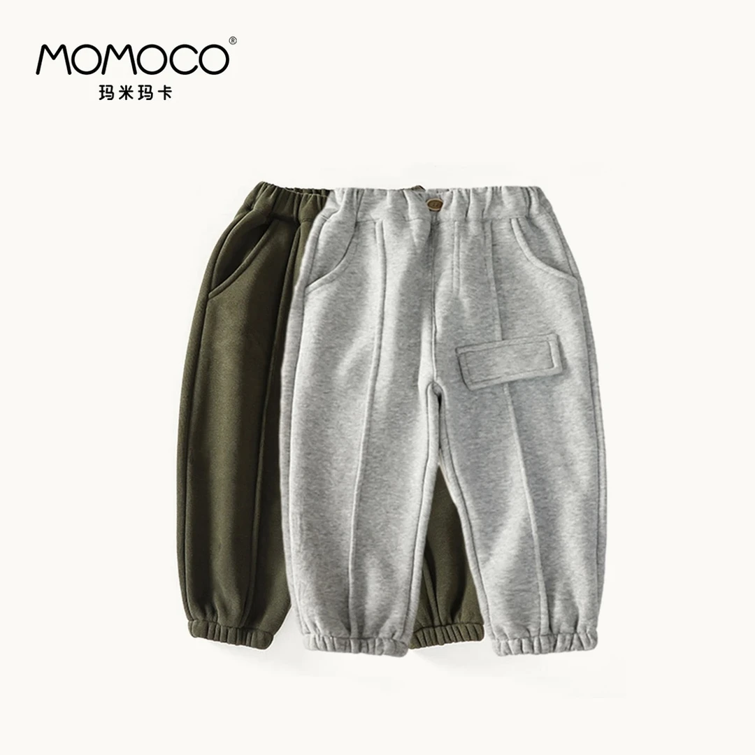 MOMOCO男童冬季韩版加绒休闲卫裤76430358216/76430358213
