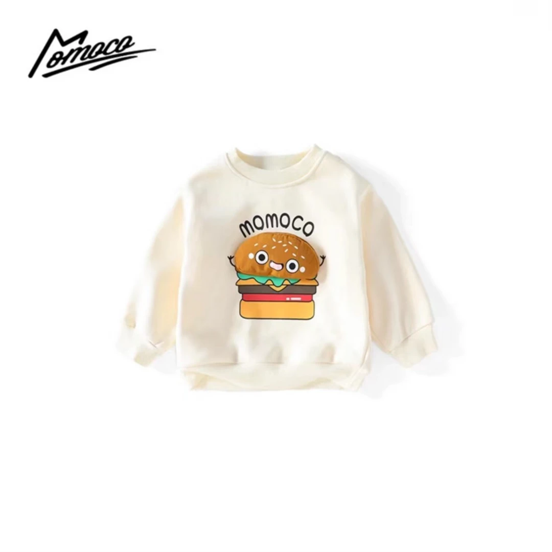 MOMOCO秋季新款儿童时尚汉堡潮流卫衣加绒75430232014