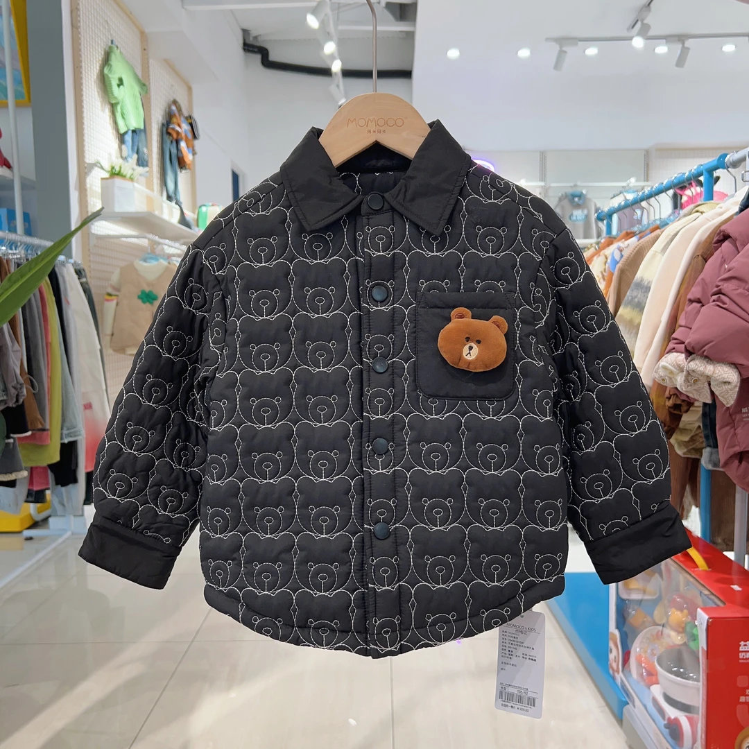 MOMOCO男童冬季儿童可爱小熊休闲加棉外套保暖75430101041