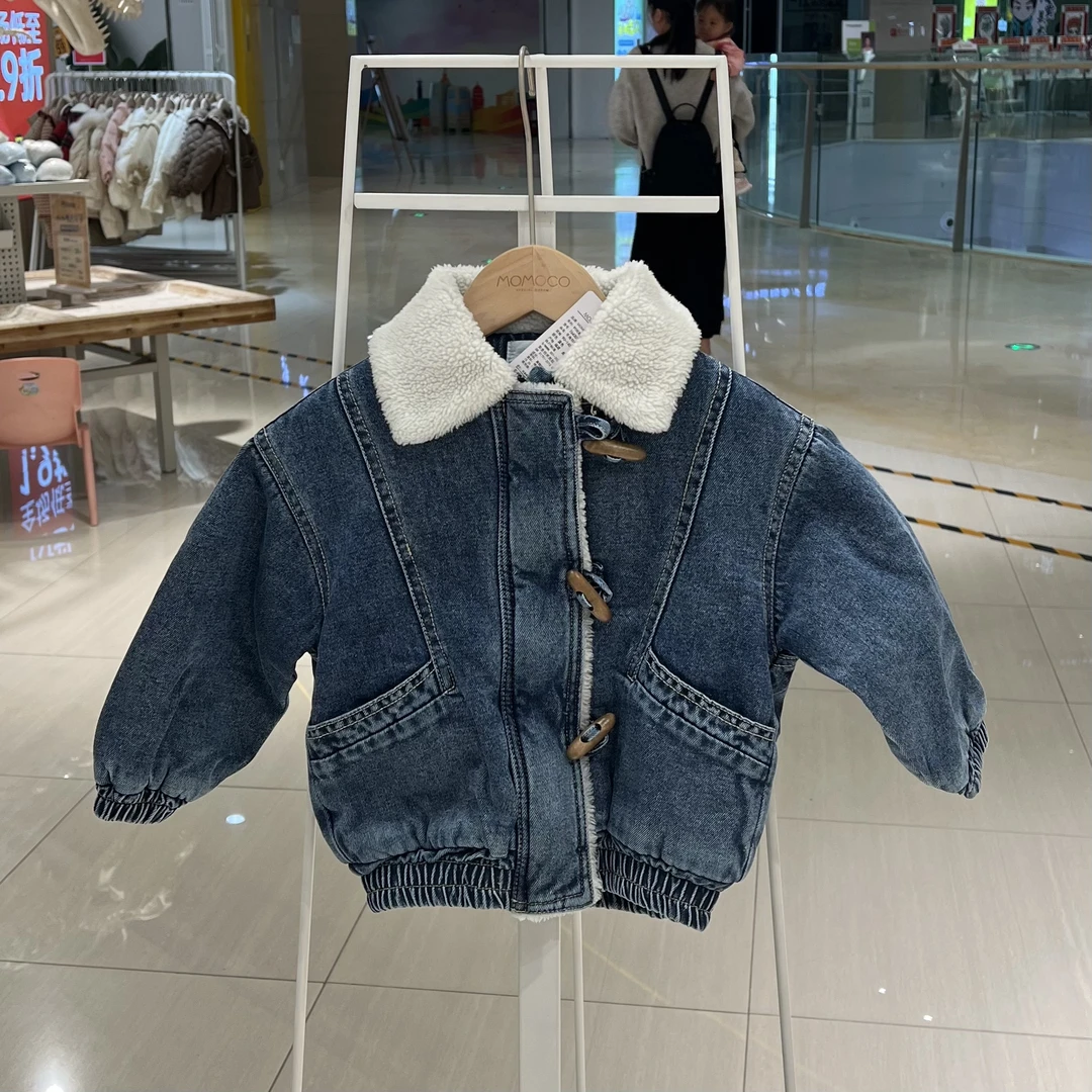 MOMOCO（清仓）时尚潮流羊角扣牛仔外套76430108201