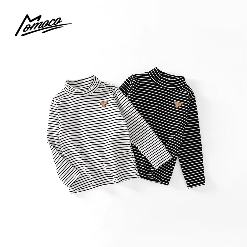MOMOCO秋冬儿童时尚条纹简约百搭休闲打底衫75430239003&004