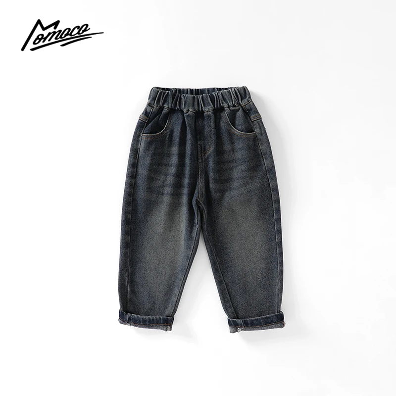 MOMOCO秋季2024款男童卡通动物形象百搭休闲牛仔裤75330350007