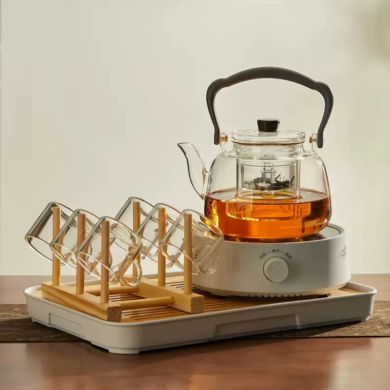 煮茶器套装简约家用泡茶壶办公室小型蒸煮茶壶玻璃烧水茶壶简约