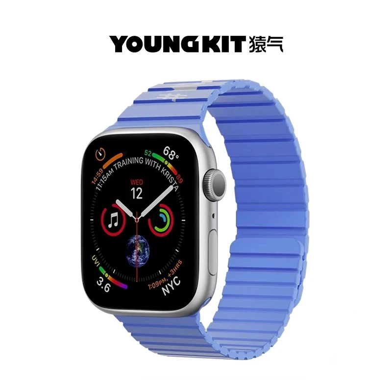 猿气youngkit【科技/经典】手表带适用苹果iwatch8磁吸双层硅胶手表