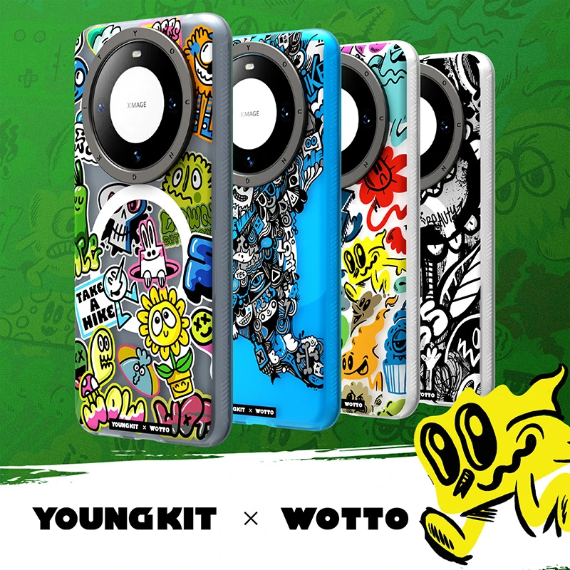 猿气youngkit【涂鸦系列】磁吸适用华为mate60手机壳磨砂防摔抗指纹