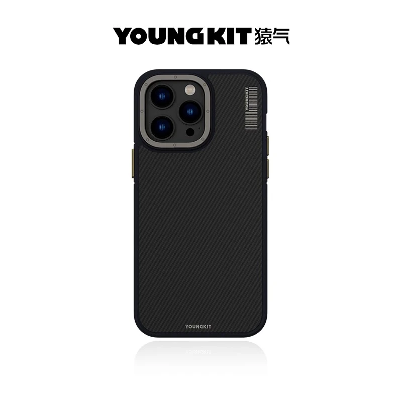 猿气youngkit【凯夫拉600D】芳纶纤维商务防摔手机壳磁吸适用苹果15