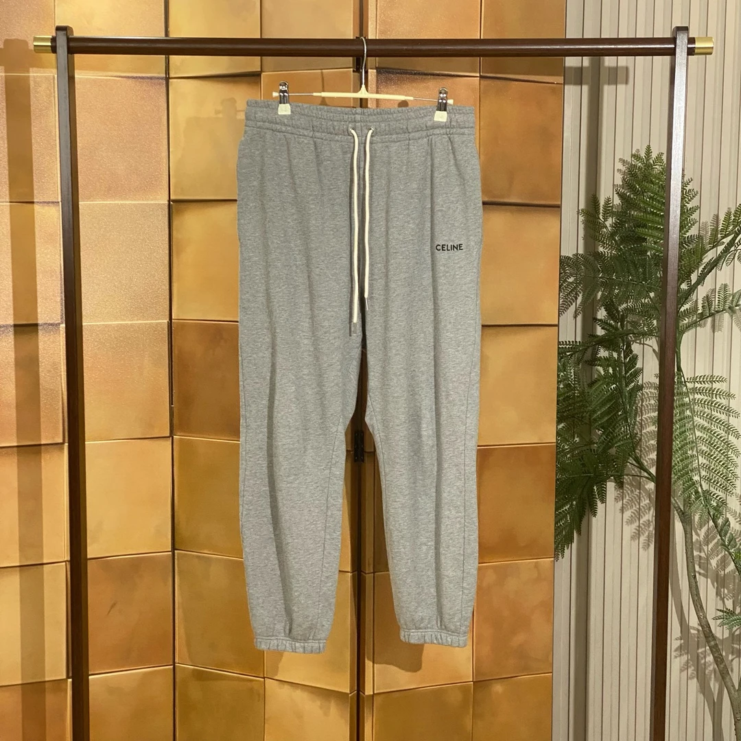 Celine 爆款灰色刺绣字母logo长裤/L码/99新/24360