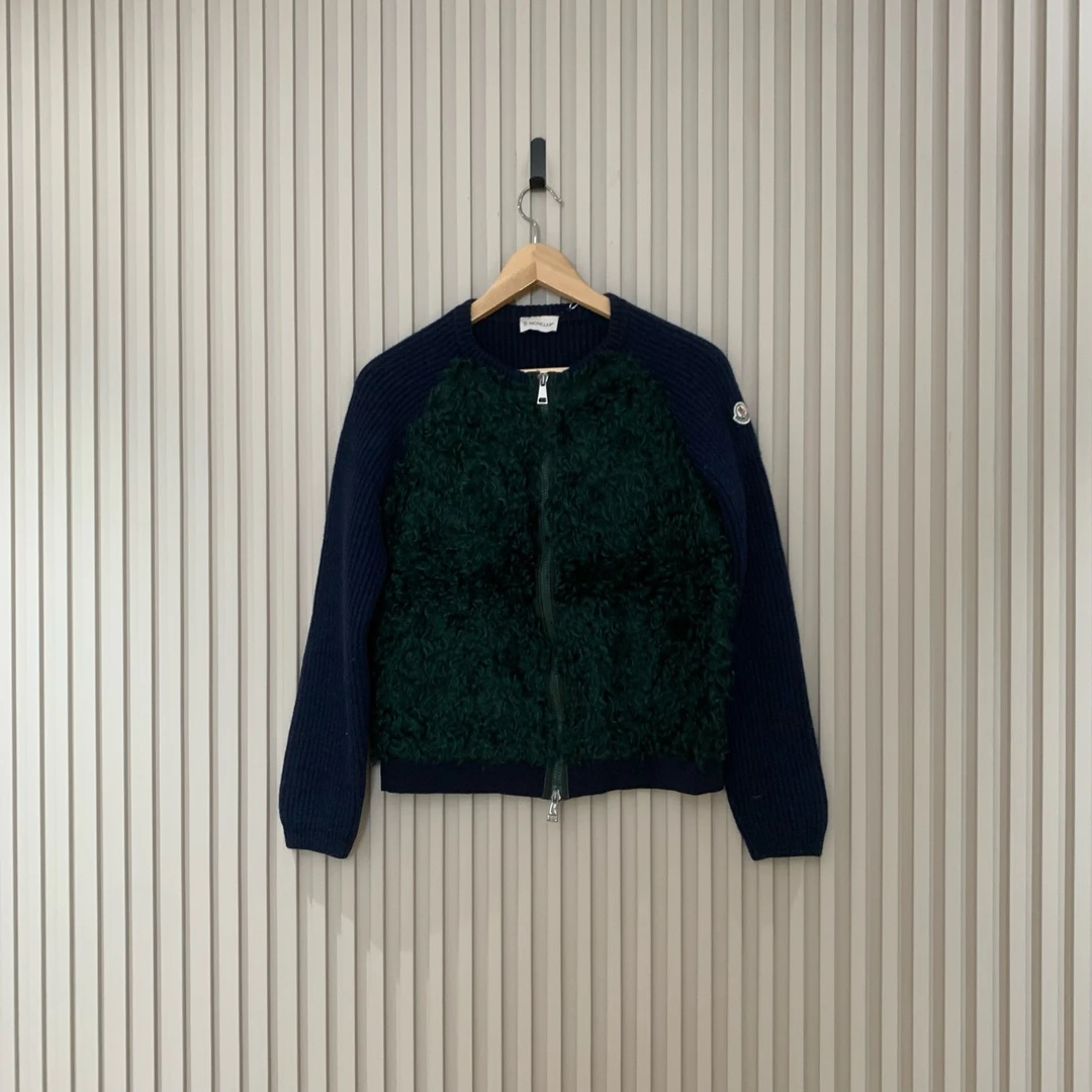 Moncler Maglione马海毛拼接羊毛针织外套/m码/99新/女13172