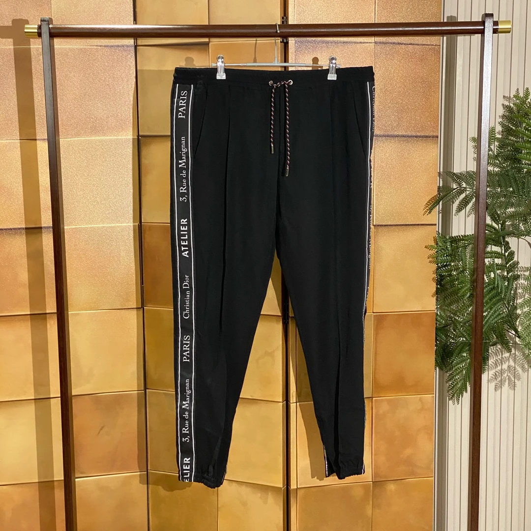 Dior黑色侧边标语字母logo长裤/54码/99新/24564