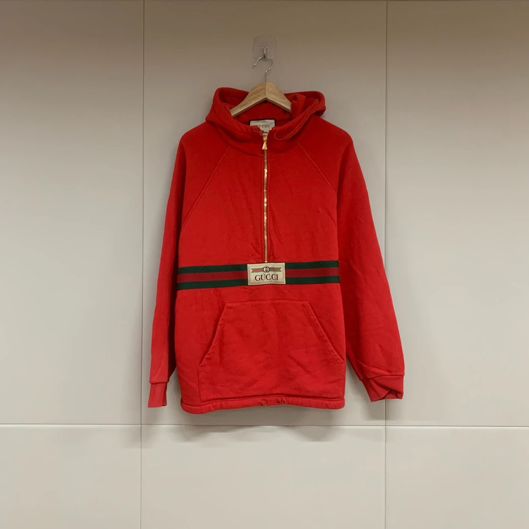 Gucci半拉链腰带帽衫/s码/99新/女16668