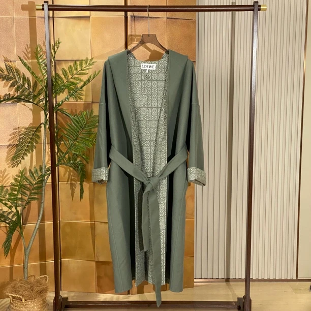 Loewe老花满印双面羊毛大衣外套/38码/99新原吊/23342