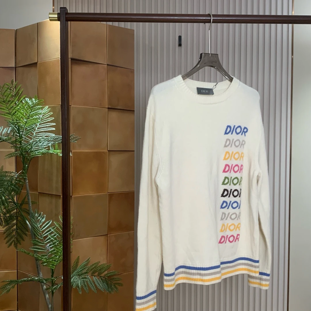 Dior 24ss秀款弹幕字母logo羊绒毛衣/m码/99新/女18383