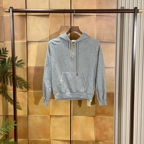 Celine 23FW灰色凯旋门logo半拉链帽衫/m码/99新/25984