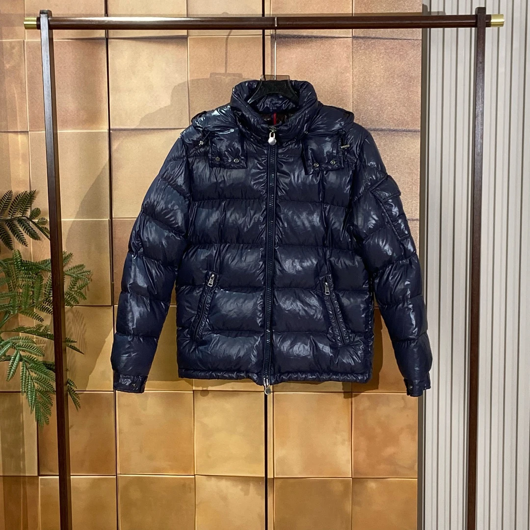 Moncler Maya午夜蓝刺绣字母logo羽绒服/1码/98新/26888