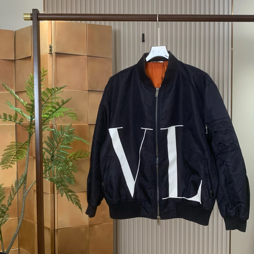 Valentino字母大logo飞行员棉服夹克外套/44码/99新/15356