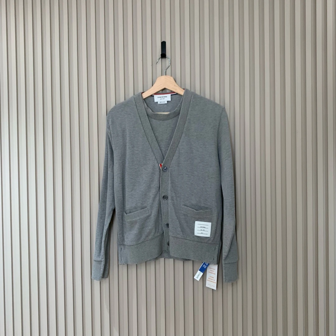 Thom Browne tb灰色假两件开衫/1码/99新/女09072