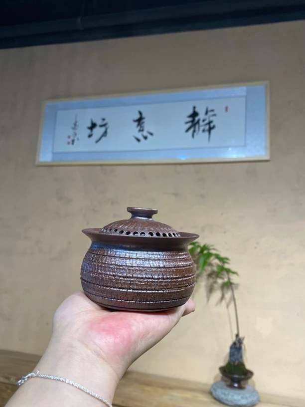 静意坊定窑粗瓷茶具元宝素胎瀑布盖碗