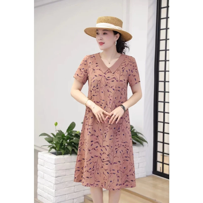 【遇见妳】5339新款娃娃领树叶花韩版直筒显瘦气质时尚女装连衣裙