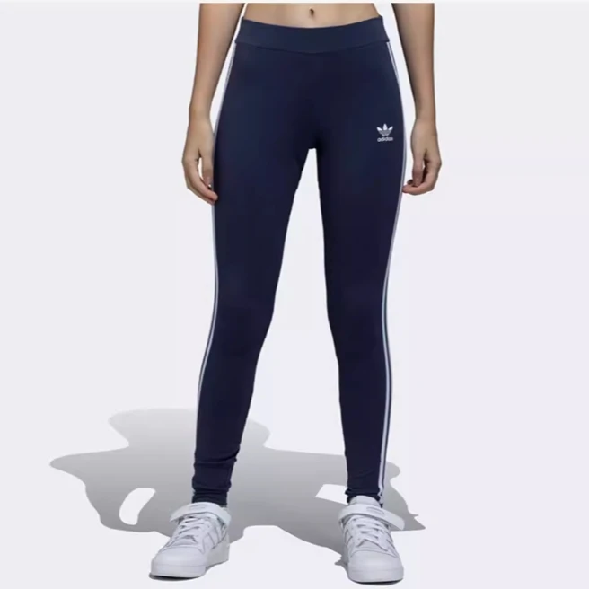 阿迪达斯女三叶草运动跑步健身瑜伽训练透气弹力紧身裤HD2347  R