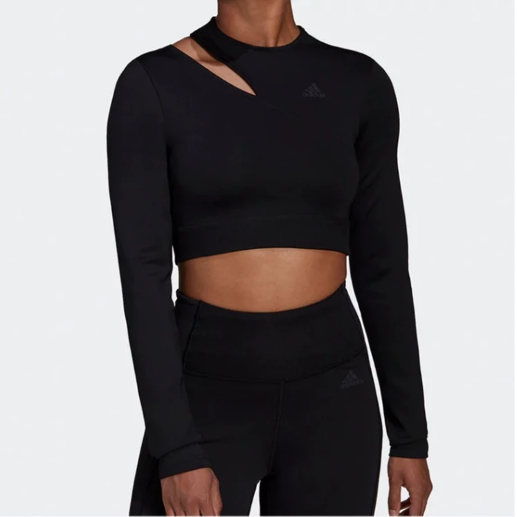 阿迪达斯 紧身小标露肩打底衫HM3179 Q