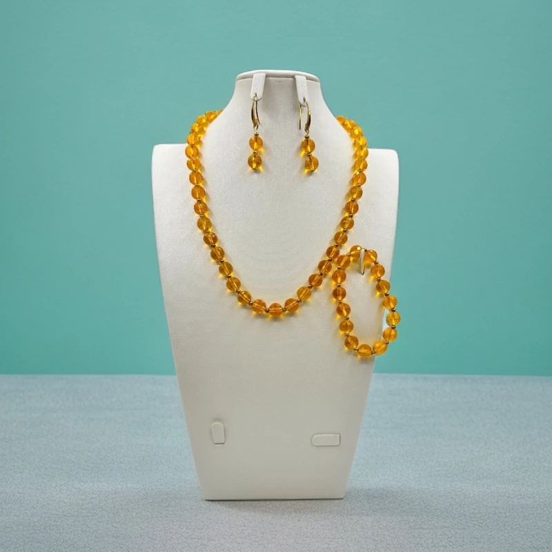 钛钢仿水晶项链 （ خىرىستال مارجان ）时尚气质项链