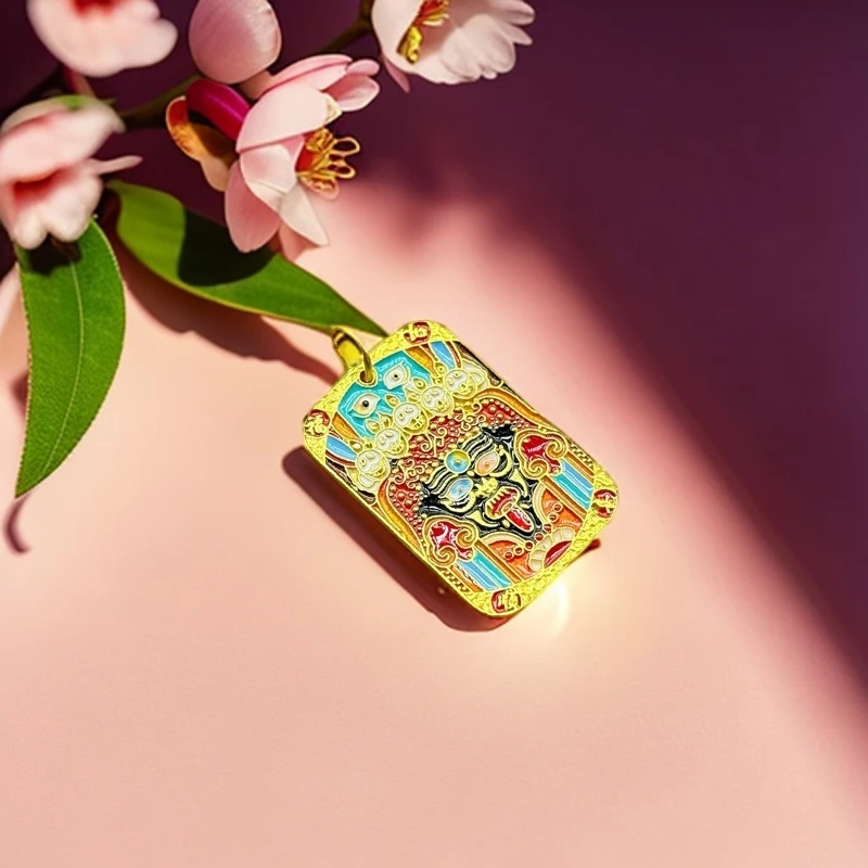 8220黄财神扎基拉姆手工银牌藏式风吊坠复古精致项链手串DIY百搭