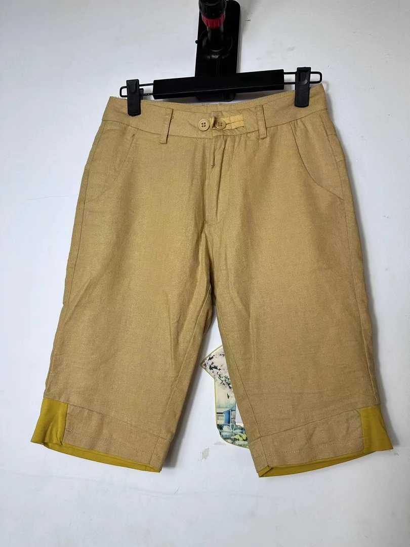 高品质棉麻女士夏季五分短裤，百搭纯色休闲裤舒适简约潮流时尚