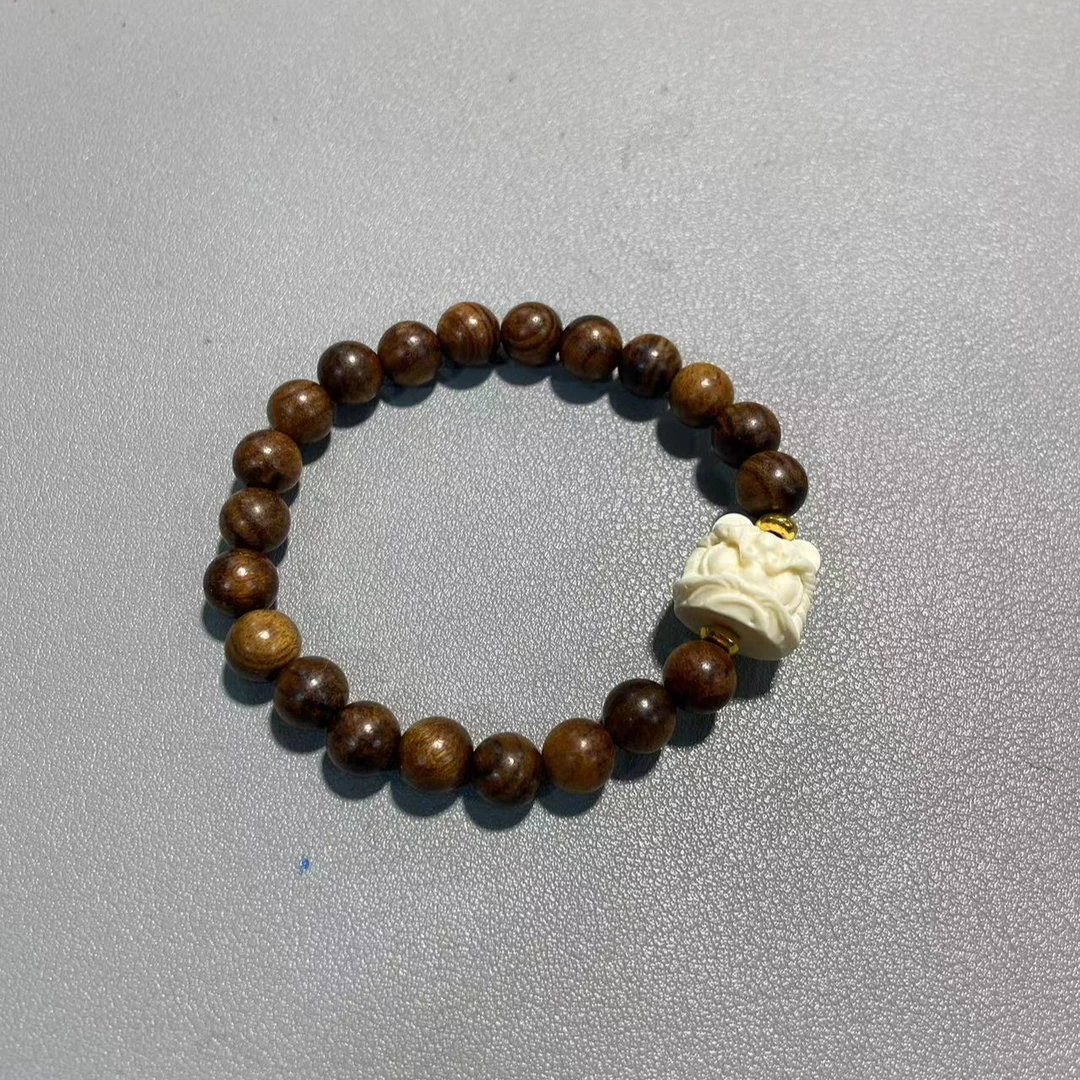 W263花梨卡0.8带醒狮配饰单圈小手串