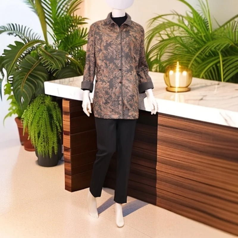 雪丽丹雪丽丹中老年女装春秋长袖时尚休闲秋季妈妈装