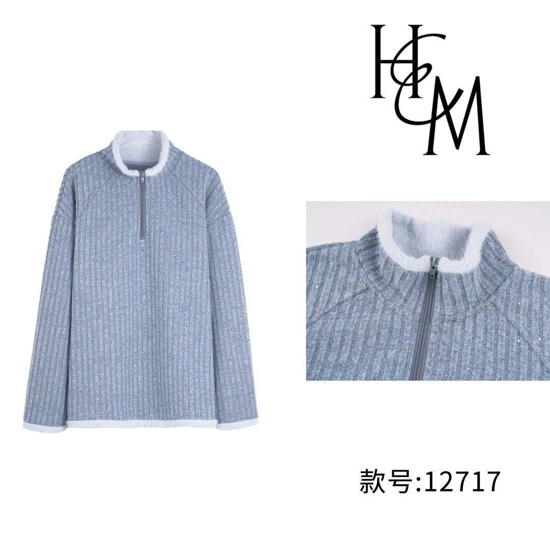 HUIERMAN/慧尔曼时尚设计师款秋冬保暖加厚打底衫【12717】