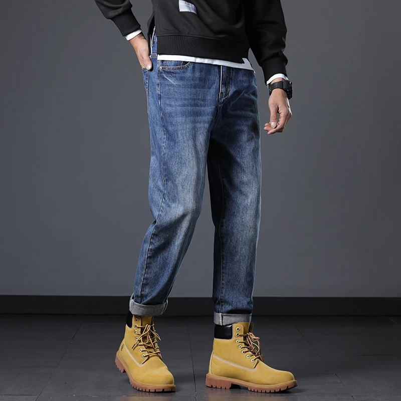 男装牛仔裤宽松大码韩版潮流春夏牛仔裤男装百搭款男牛仔裤子
