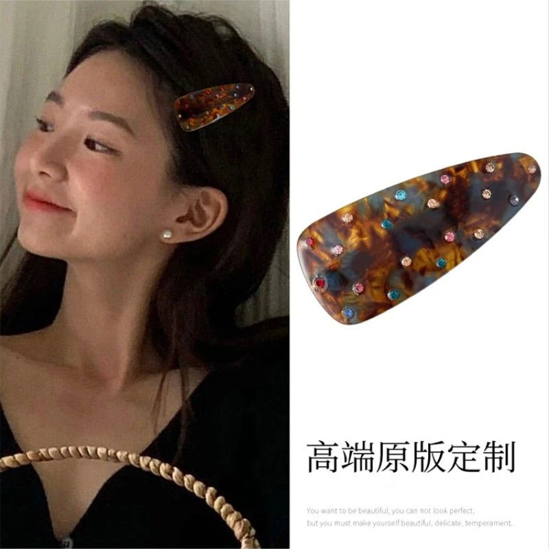 同款彩钻发夹头饰女侧边夹子高端刘海夹2024新款韩国ins鸭嘴夹