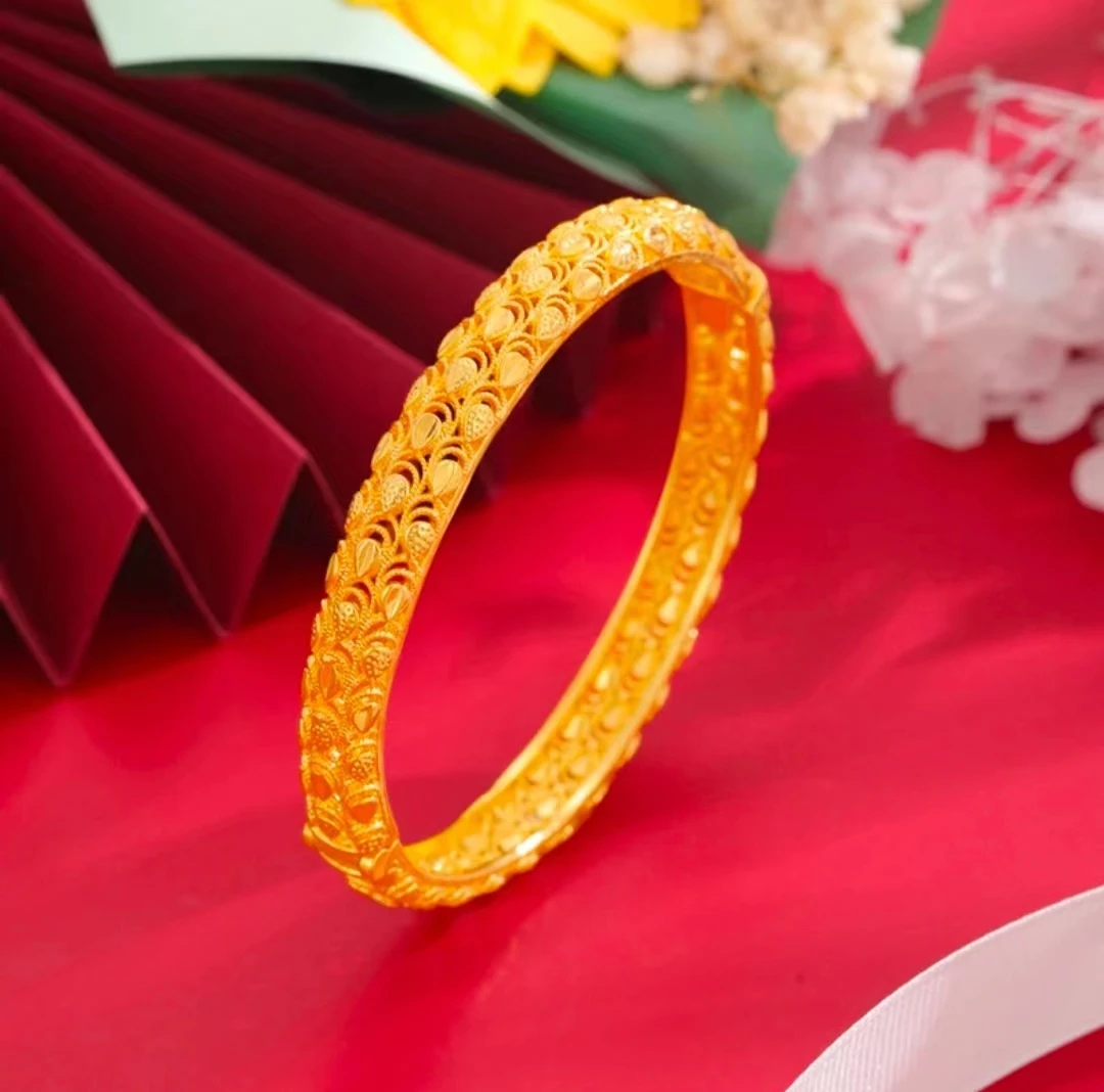 【凤尾卡扣手镯】镂空复古雕花卡扣镯子女款