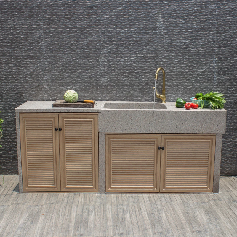 户外大理石洗手台石头水槽石材洗手盆池操作台盆一体柜庭院洗菜池