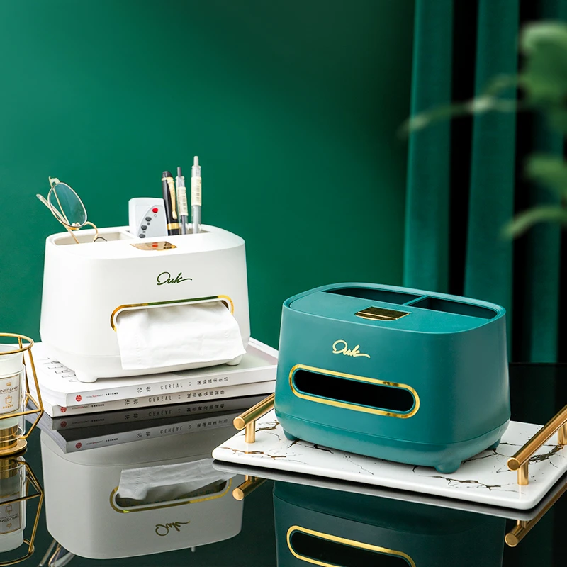 轻奢纸巾盒卧室抽纸盒客厅茶几多功能遥控器收纳家用桌面创意摆件