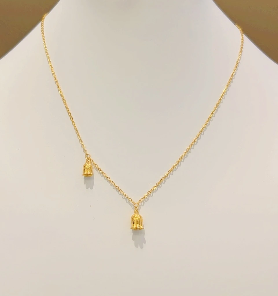 足金999 铃兰花足金套链5G黄金工艺时尚百搭浪漫小众黄金项链