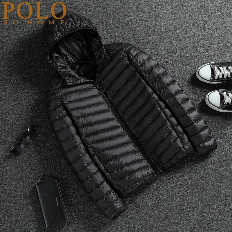 保罗秋冬新款三防短款排骨羽绒服男叠穿连帽外套时尚简约轻薄保暖
