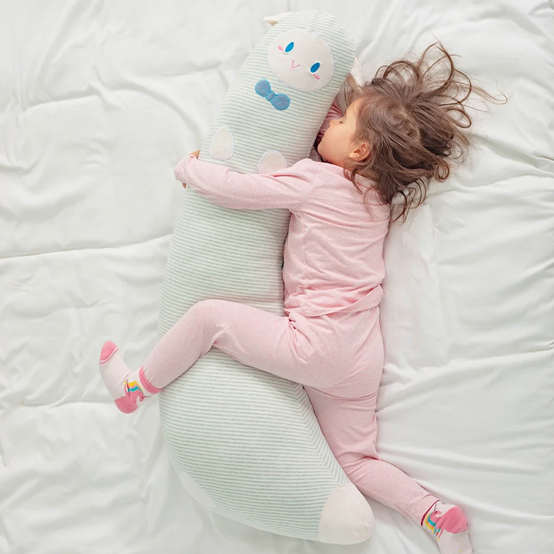 A类婴儿棉亲肤女生长条抱枕侧睡夹腿枕头儿童抱枕睡觉专用女生