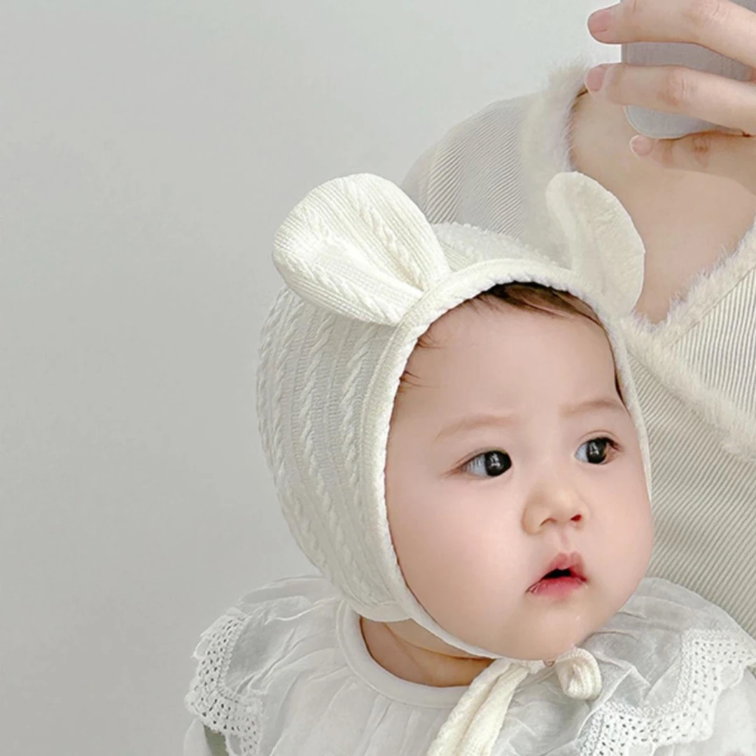 婴儿帽子春秋季可爱超萌小耳朵宝宝护囟门胎帽男女童套头帽ins潮