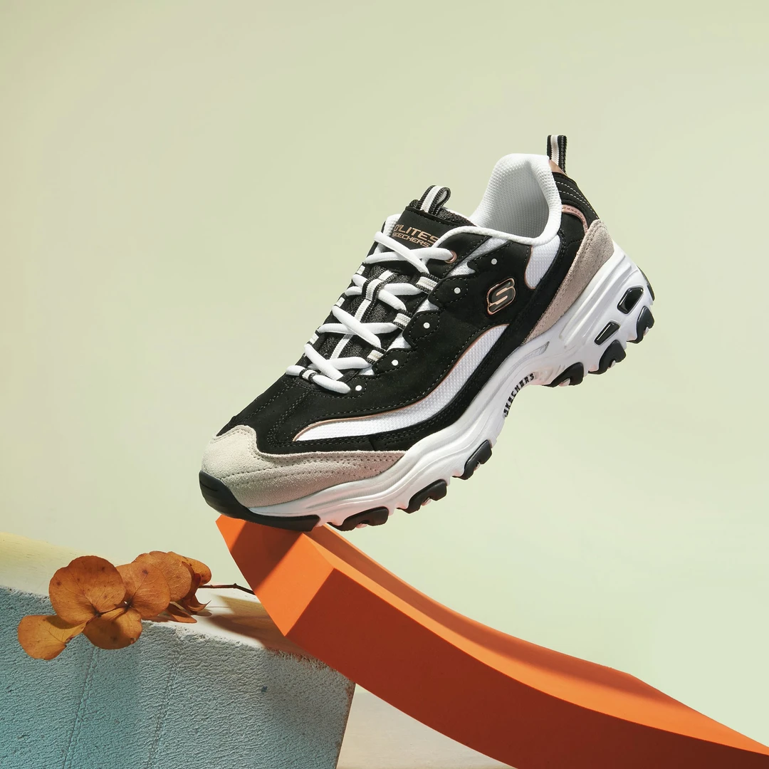 【滔搏联动】SKECHERS斯凯奇男子D LITES系列休闲运动鞋666114-BKGD