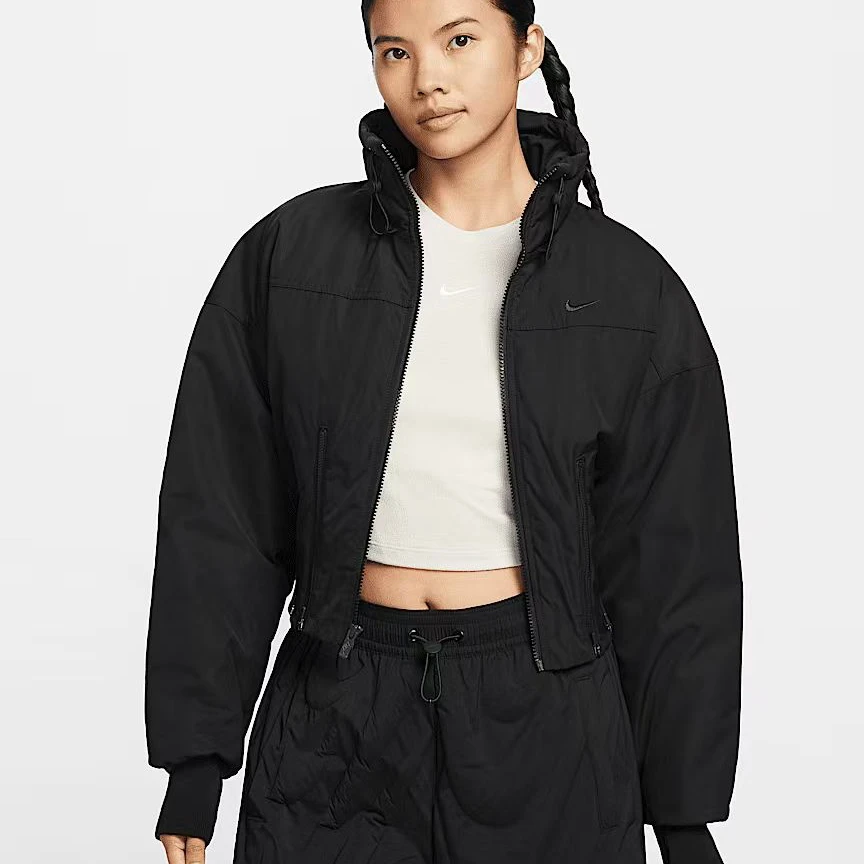 【滔搏联动】NIKE耐克女子黑色短款休闲时尚棉服FV7819-010