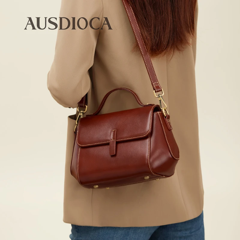 真皮包包女2025新款时尚高级感手提包通勤女包休闲女士单肩斜挎包